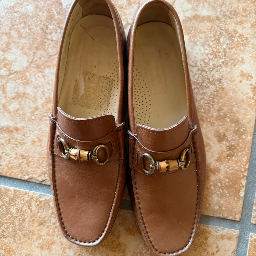 Mercanti Fiorentini Tan Leather Loafers with Buckle Detail